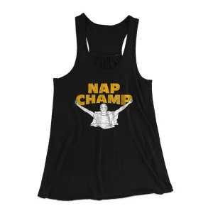 Nap Champ Funny Thanksgiving Women's Flowey Racerback Tank Top