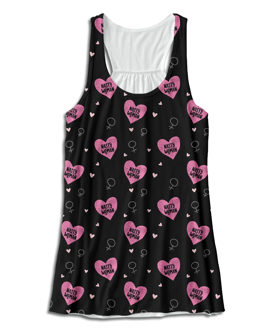 Nasty Woman Heart Racerback Tank Top