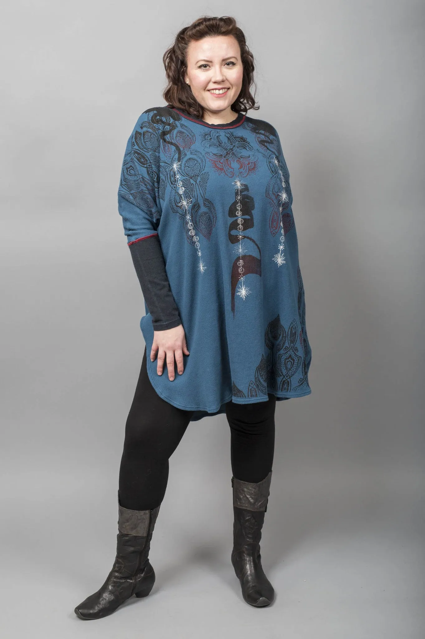 Natural City Tunic Illuminated Calligraphy