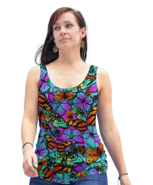 Neon Butterfly Racerback Tank Top