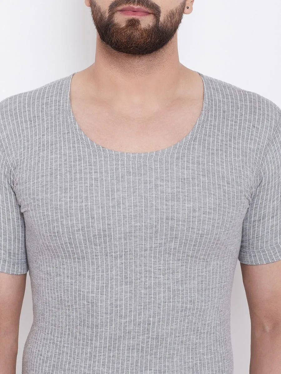 Neva Esancia Round Neck Half Sleeves Warmer/Thermal Upper for Men