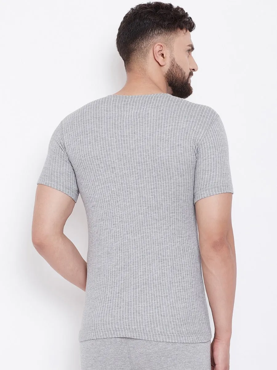 Neva Esancia Round Neck Half Sleeves Warmer/Thermal Upper for Men