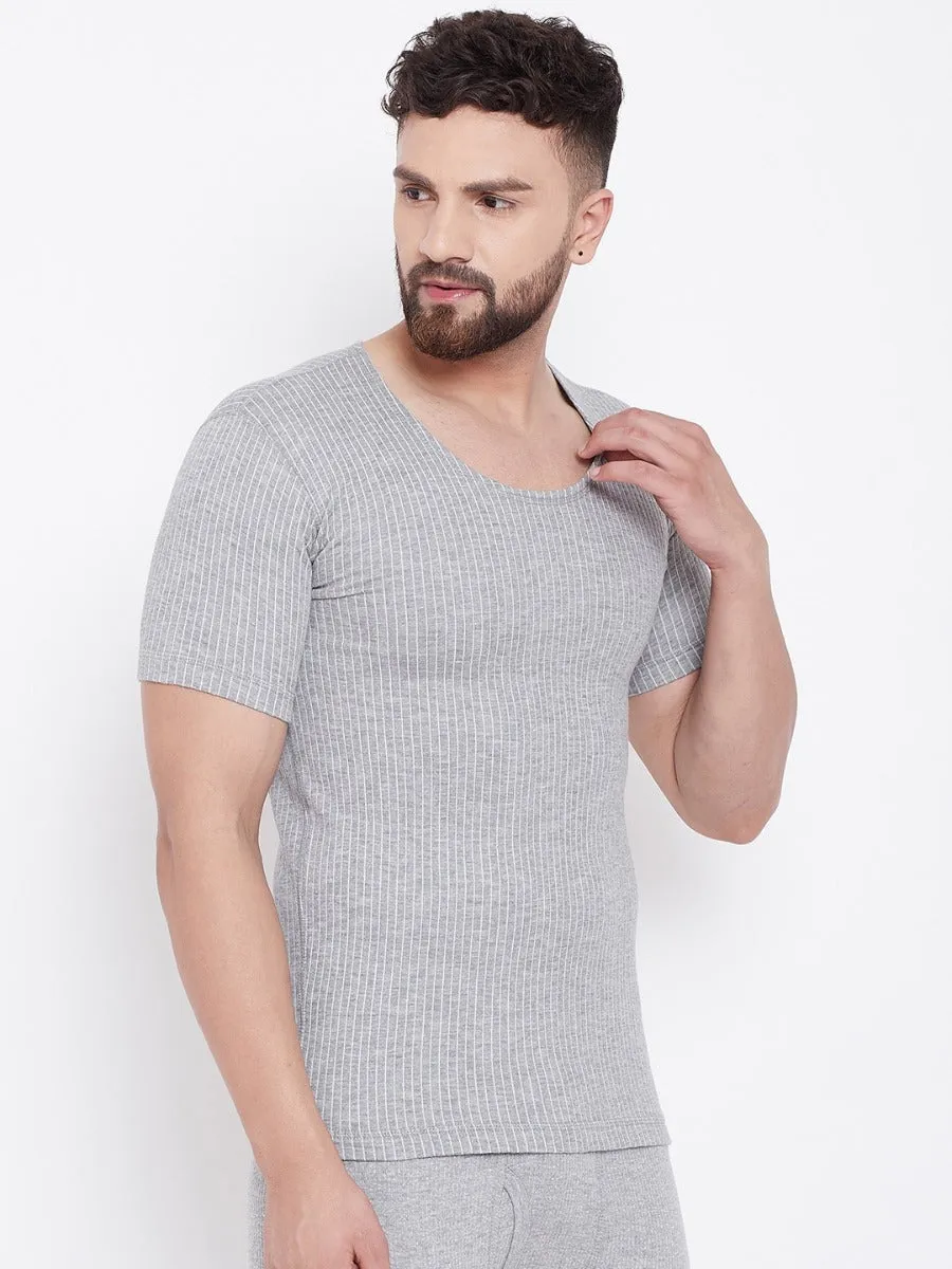 Neva Esancia Round Neck Half Sleeves Warmer/Thermal Upper for Men