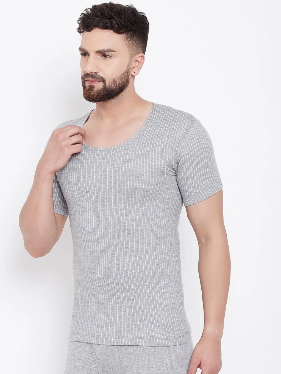 Neva Esancia Round Neck Half Sleeves Warmer/Thermal Upper for Men