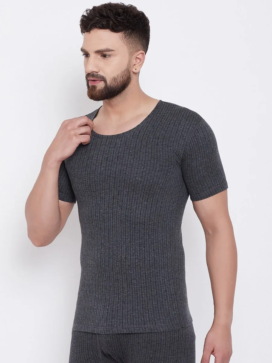 Neva Modal Round Neck Half Sleeves Warmer/Thermal Upper for Men