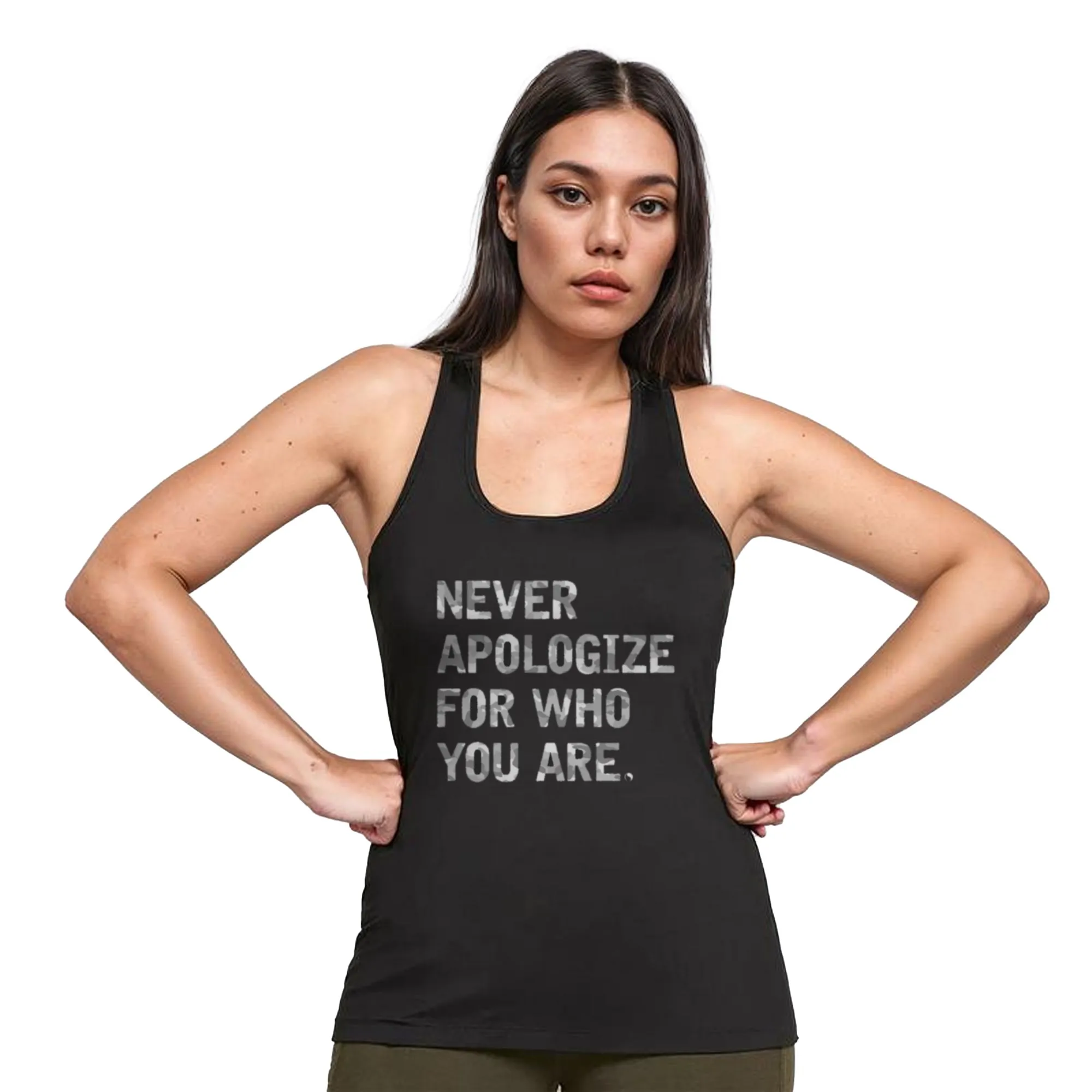 Never Apologize Racerback Tank Top