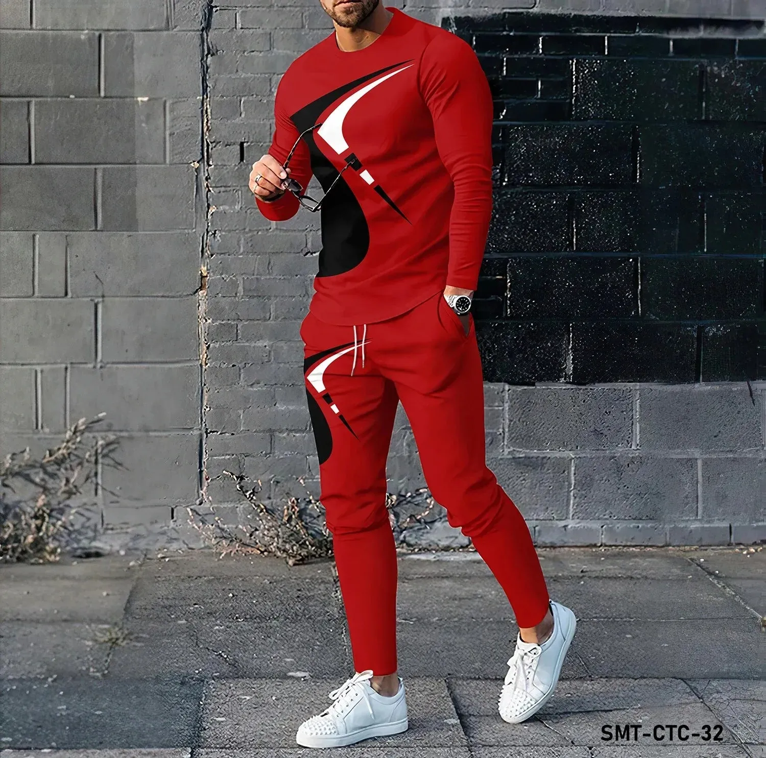 New 3D Printed Tracksuits Men's Long Sleeve T-shirt Set Long Pants Suit Fashion Sports Men Clothing Sweatshirt Two Piece Set
