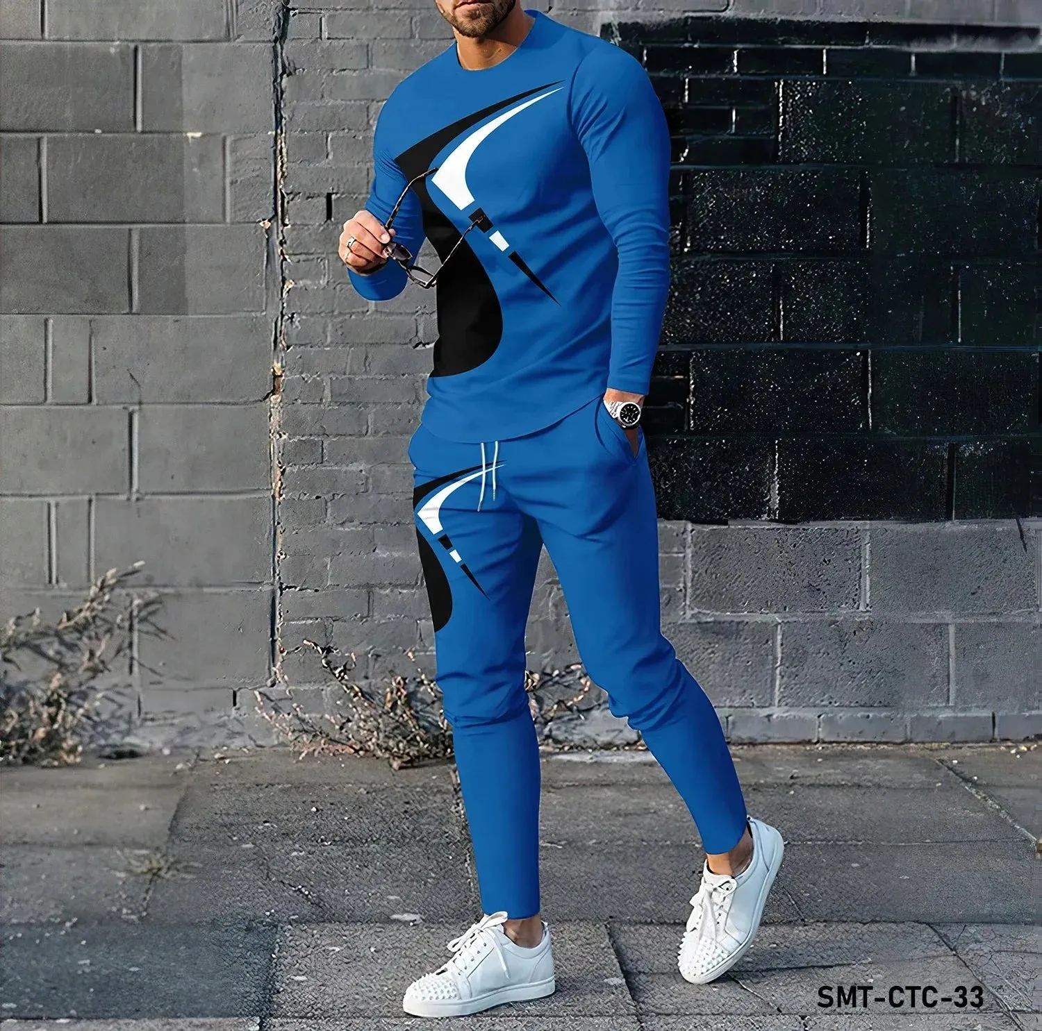 New 3D Printed Tracksuits Men's Long Sleeve T-shirt Set Long Pants Suit Fashion Sports Men Clothing Sweatshirt Two Piece Set