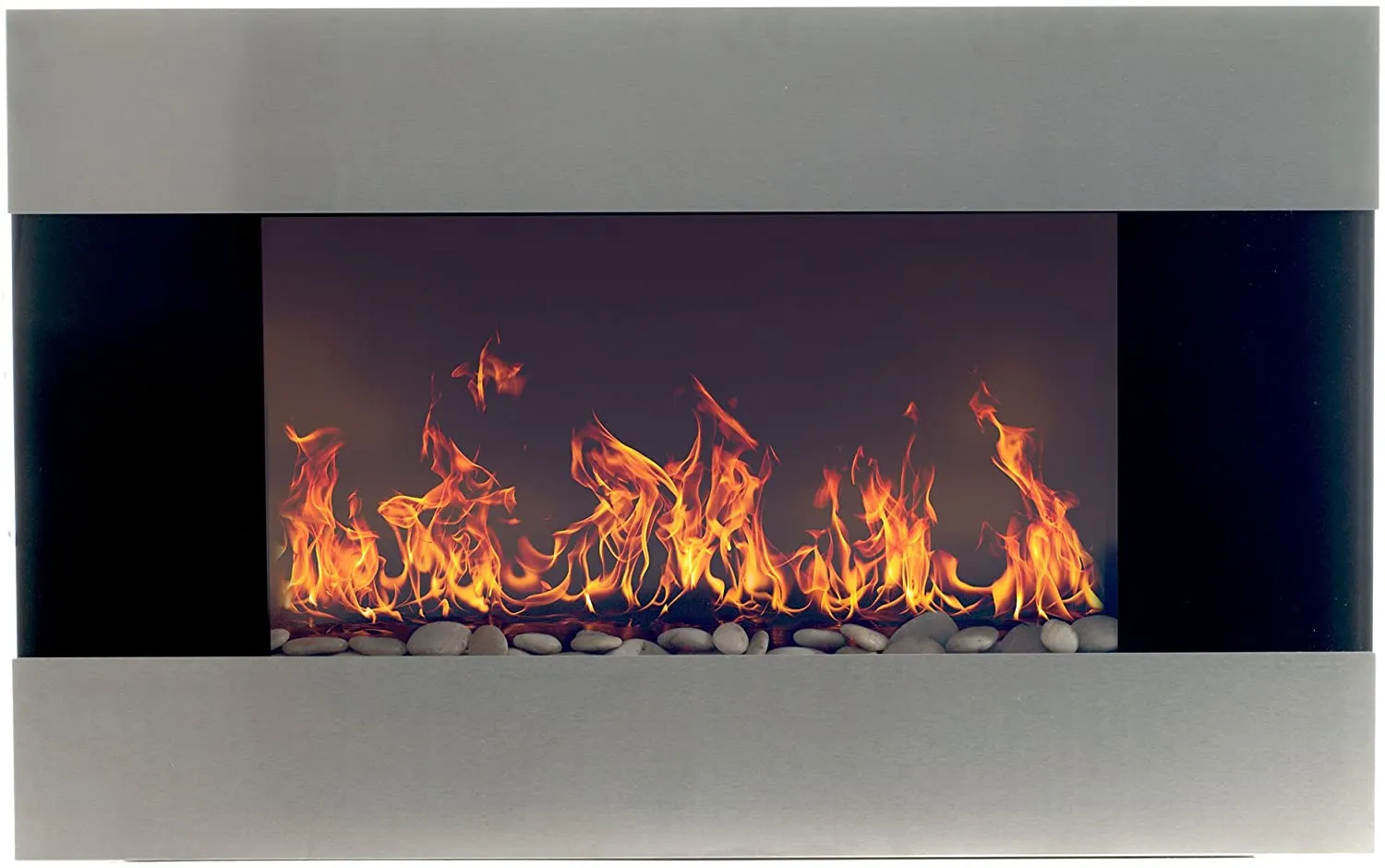 New in box! Northwest 80-EF421S Electric Fireplace with Wall Mount and Remote, Stainless Steel! Retails $327 w/tax!