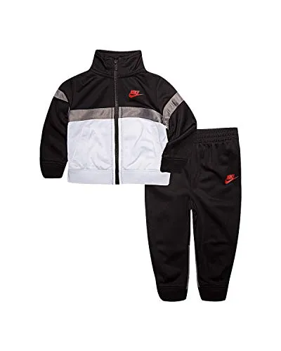 Nike Boy`s 2 Piece Tracksuit (Black(76E633-023)/White, 7)