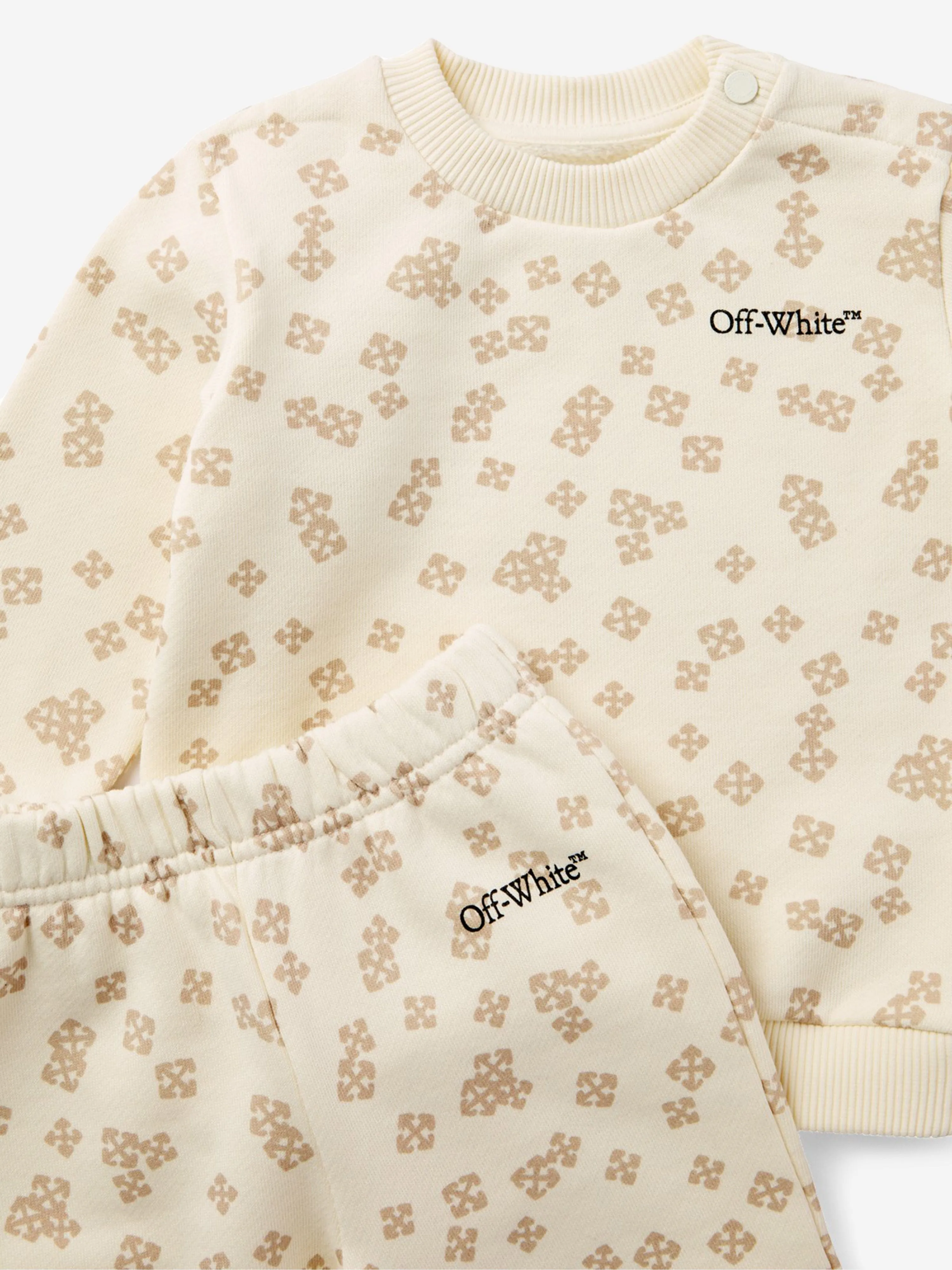 Off-White Baby Arrow Crazy AOP Tracksuit in Beige