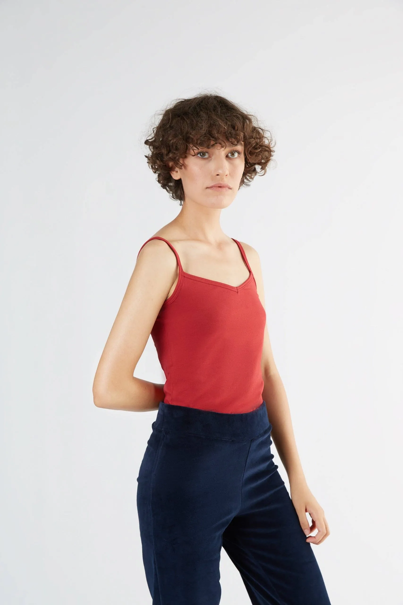 Organic Stretch Vest with Spaghetti Straps: Womens