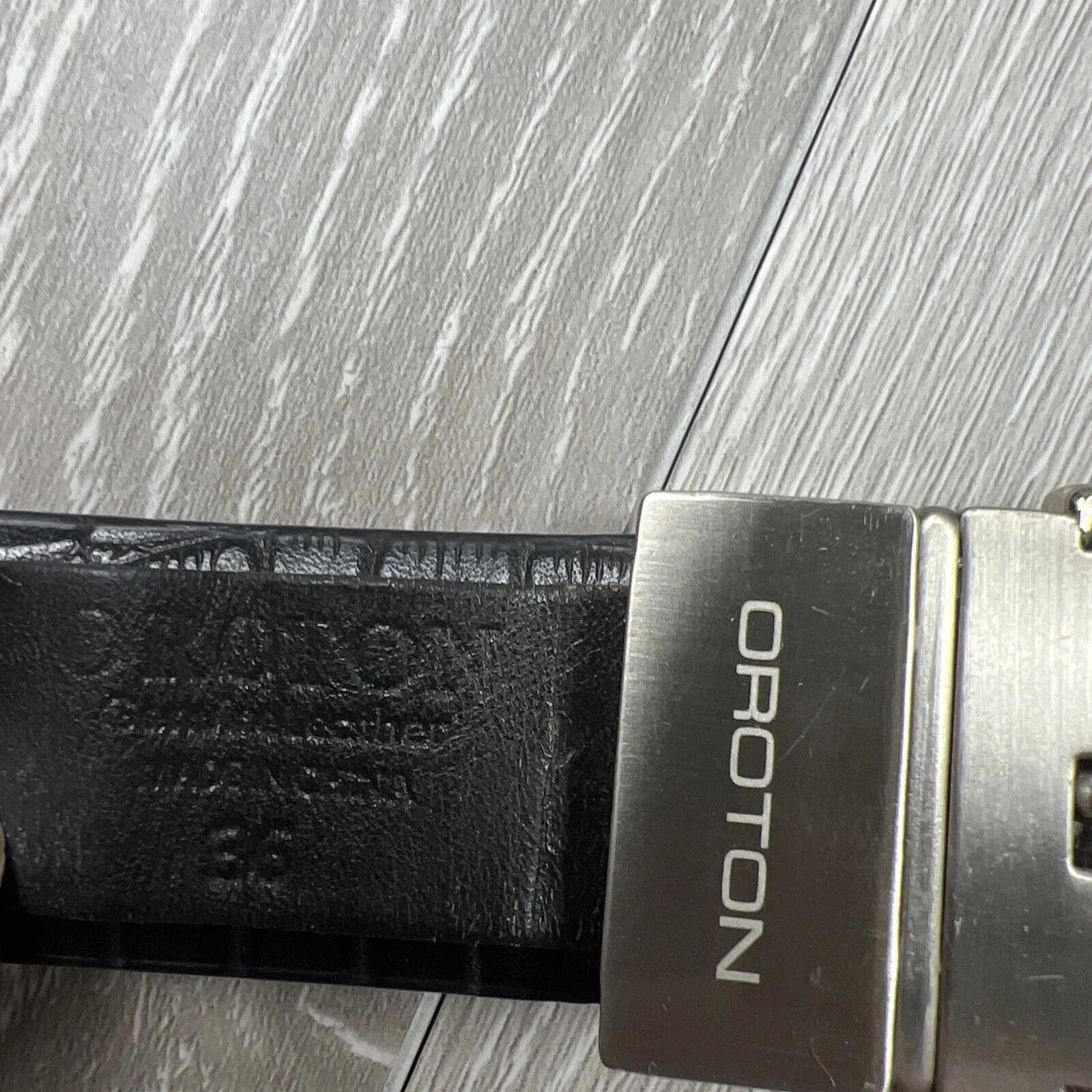 Oroton Mens Black Leather Belt Size 36
