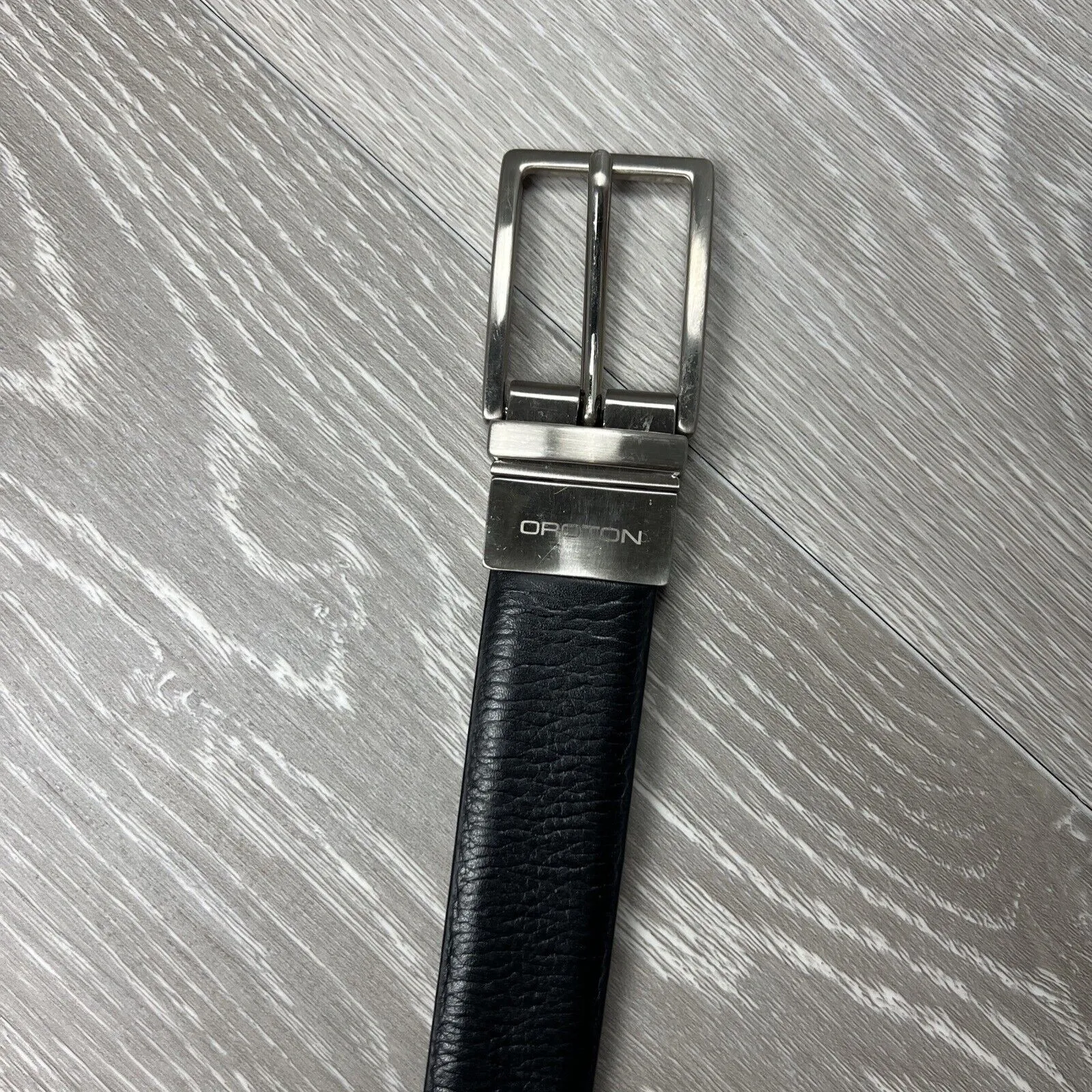 Oroton Mens Black Leather Belt Size 36