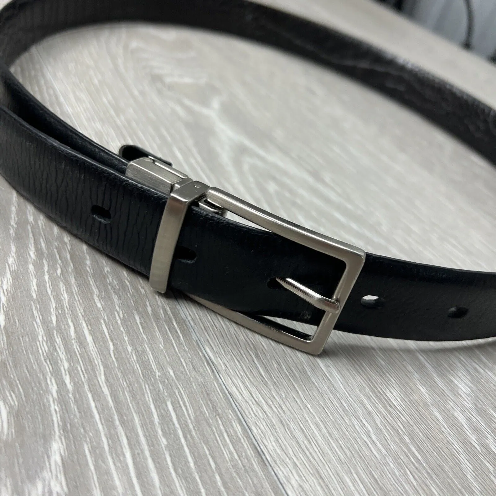 Oroton Mens Black Leather Belt Size 36