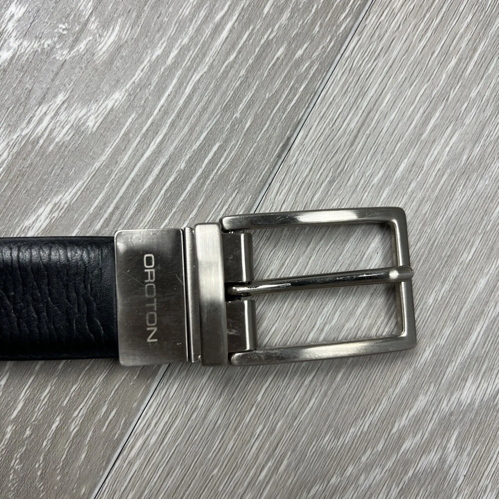 Oroton Mens Black Leather Belt Size 36