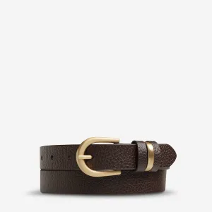 Over And Over Belt - Choc/Gold