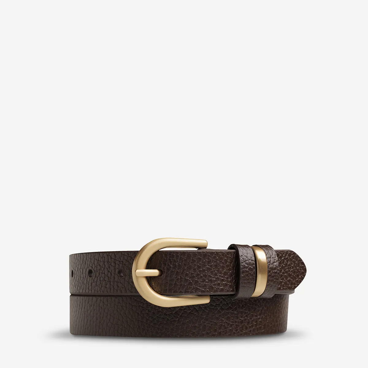 Over And Over Belt - Choc/Gold