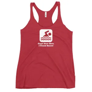 Over Here I Found Bacon Swimmer Womens Racerback Tank