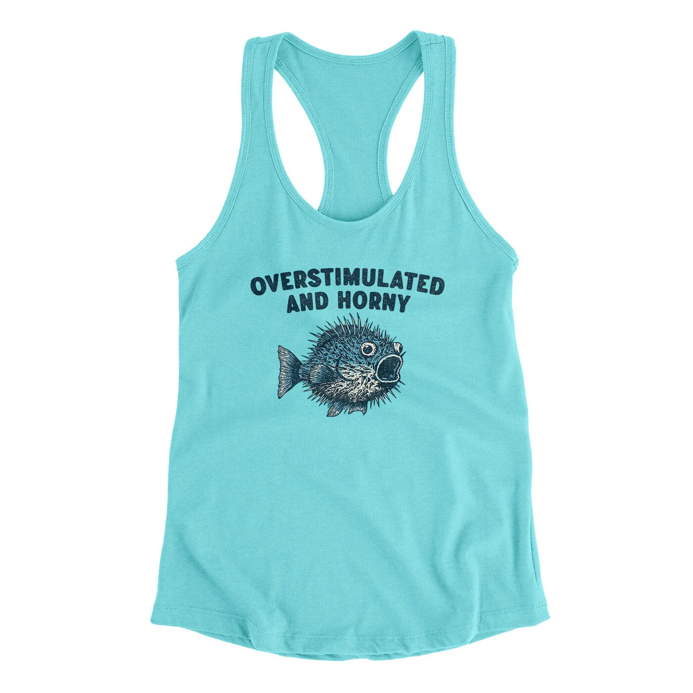 Overstimulated And Horny Women's Racerback Tank