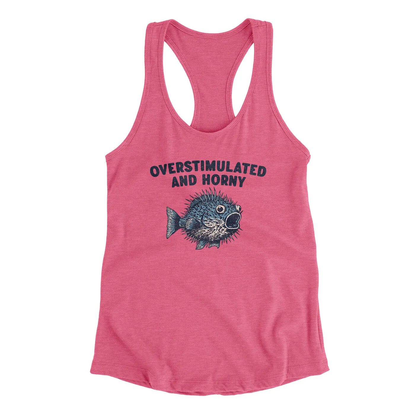 Overstimulated And Horny Women's Racerback Tank