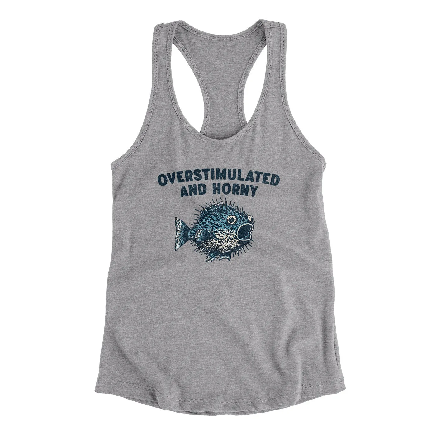 Overstimulated And Horny Women's Racerback Tank