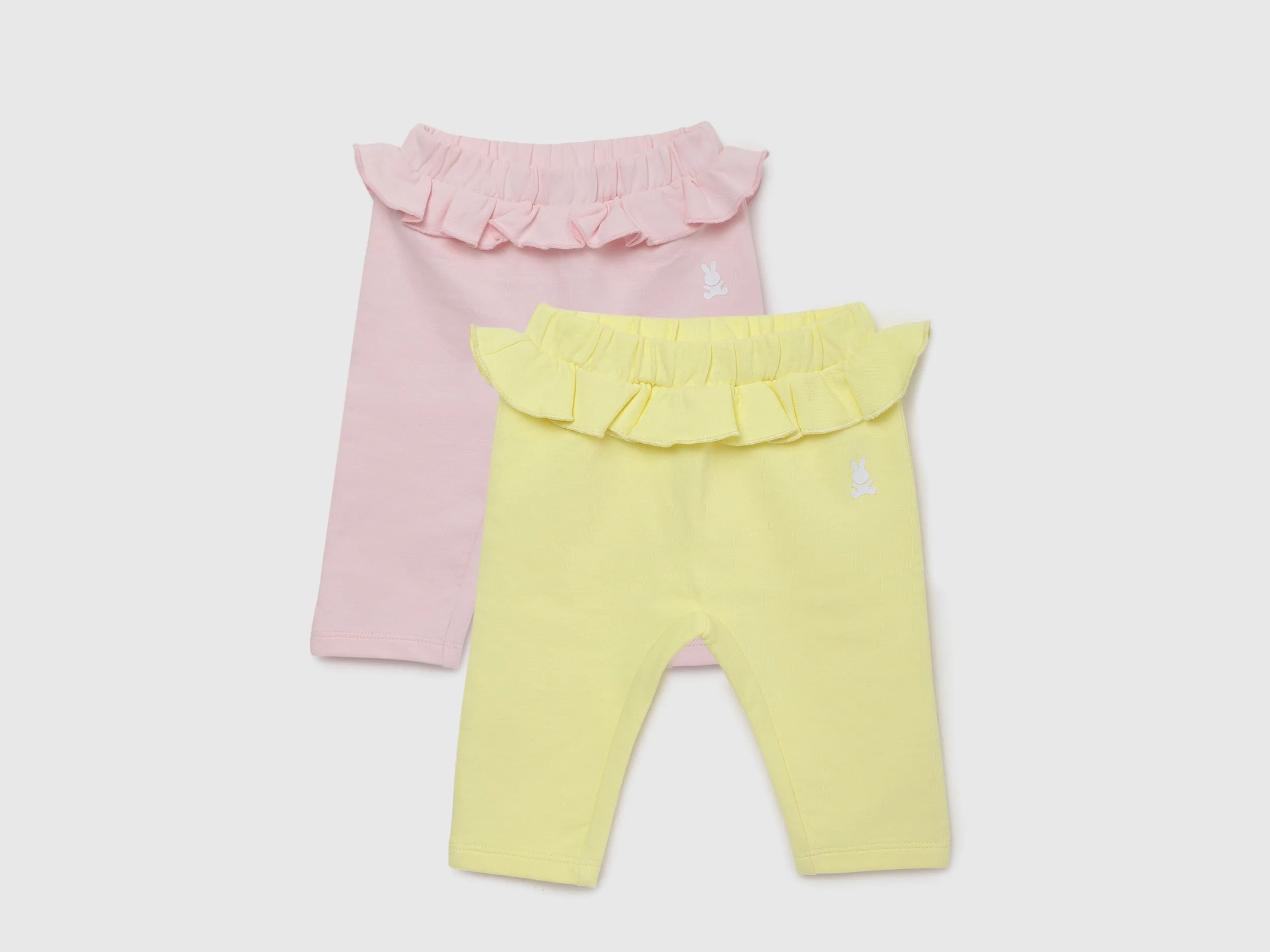 Pack of 2 Ruffle Detail Regular Fit Baby Leggings