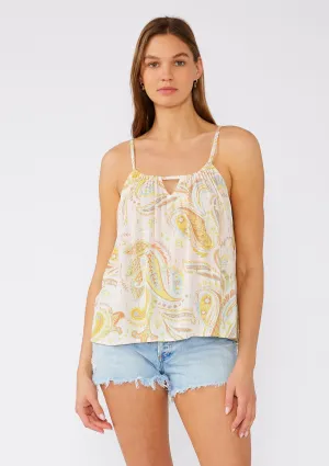 Paisley Metallic Detail Scoop Neck Tank Top