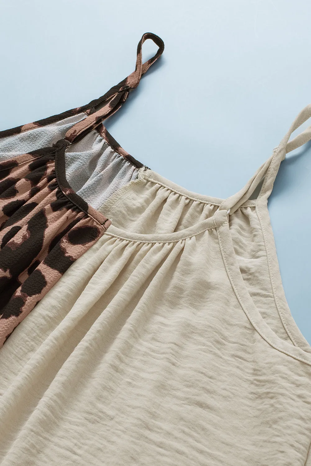 Patchwork Spaghetti Strap Tank Top