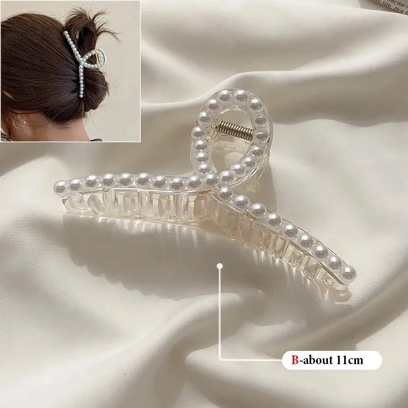 Pearl Acrylic Hair Claw Clips