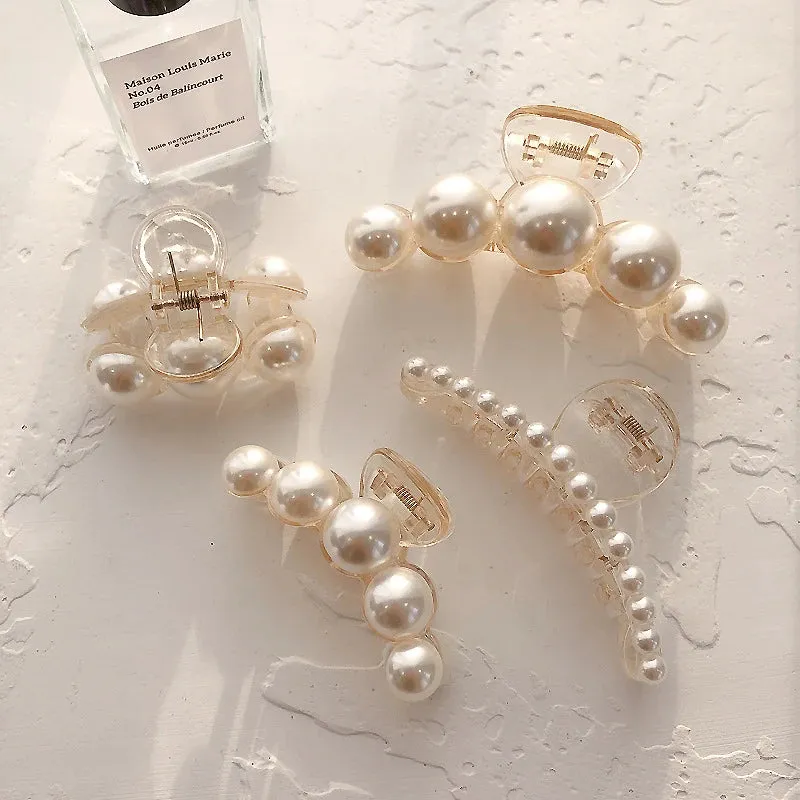 Pearl Acrylic Hair Claw Clips