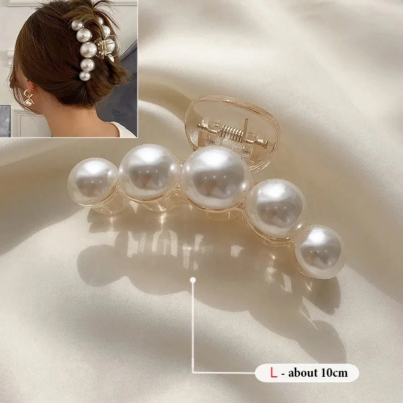 Pearl Acrylic Hair Claw Clips