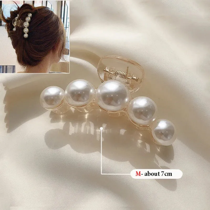Pearl Acrylic Hair Claw Clips