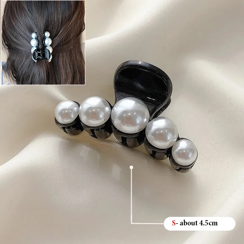 Pearl Acrylic Hair Claw Clips