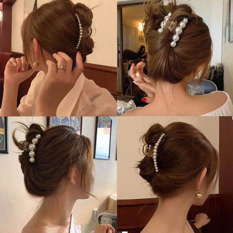 Pearl Acrylic Hair Claw Clips