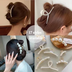 Pearl Acrylic Hair Claw Clips
