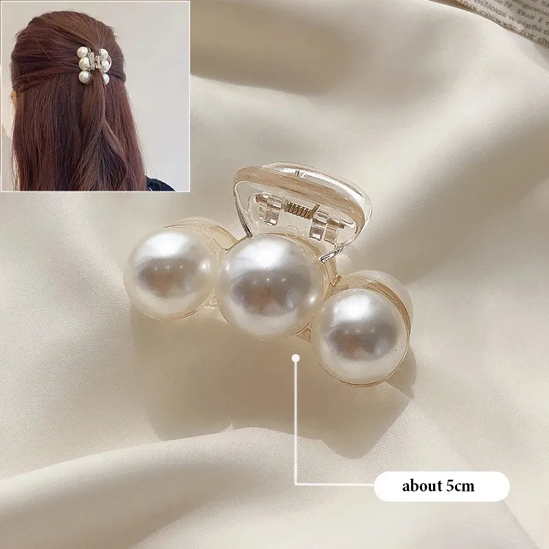 Pearl Acrylic Hair Claw Clips