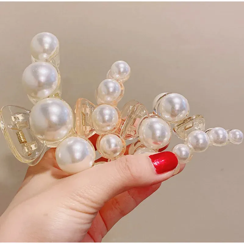 Pearl Acrylic Hair Claw Clips