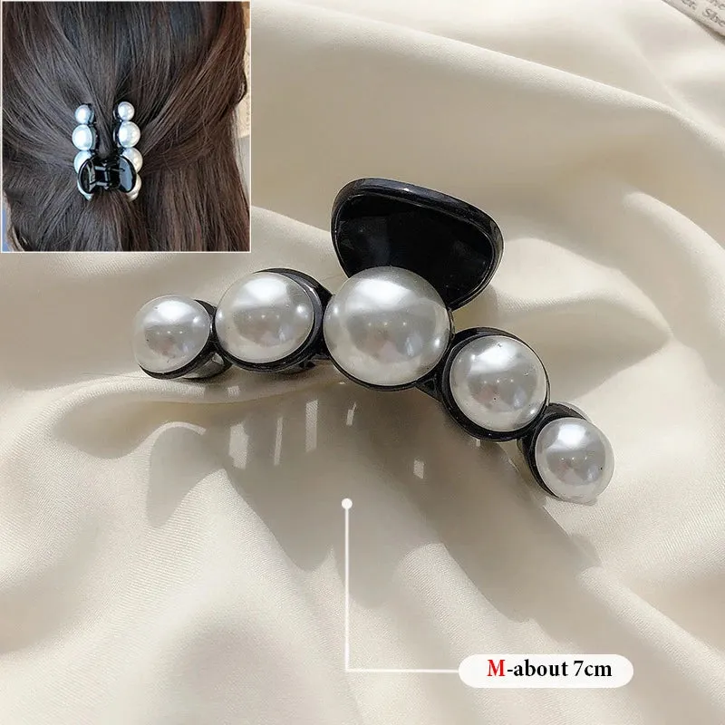 Pearl Acrylic Hair Claw Clips