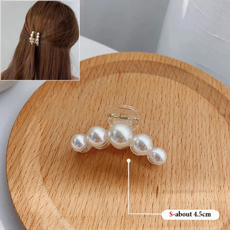 Pearl Acrylic Hair Claw Clips
