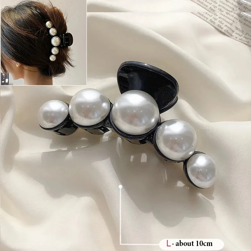 Pearl Acrylic Hair Claw Clips