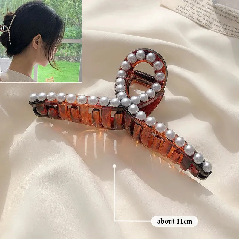 Pearl Acrylic Hair Claw Clips