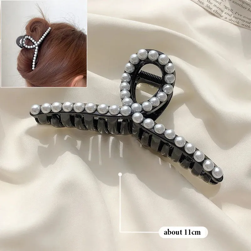 Pearl Acrylic Hair Claw Clips