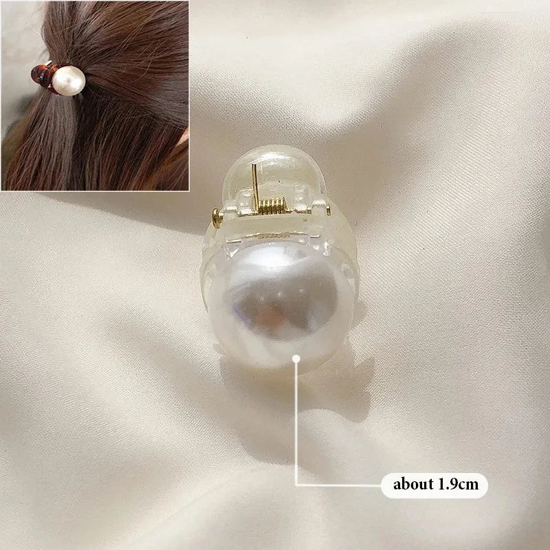 Pearl Acrylic Hair Claw Clips