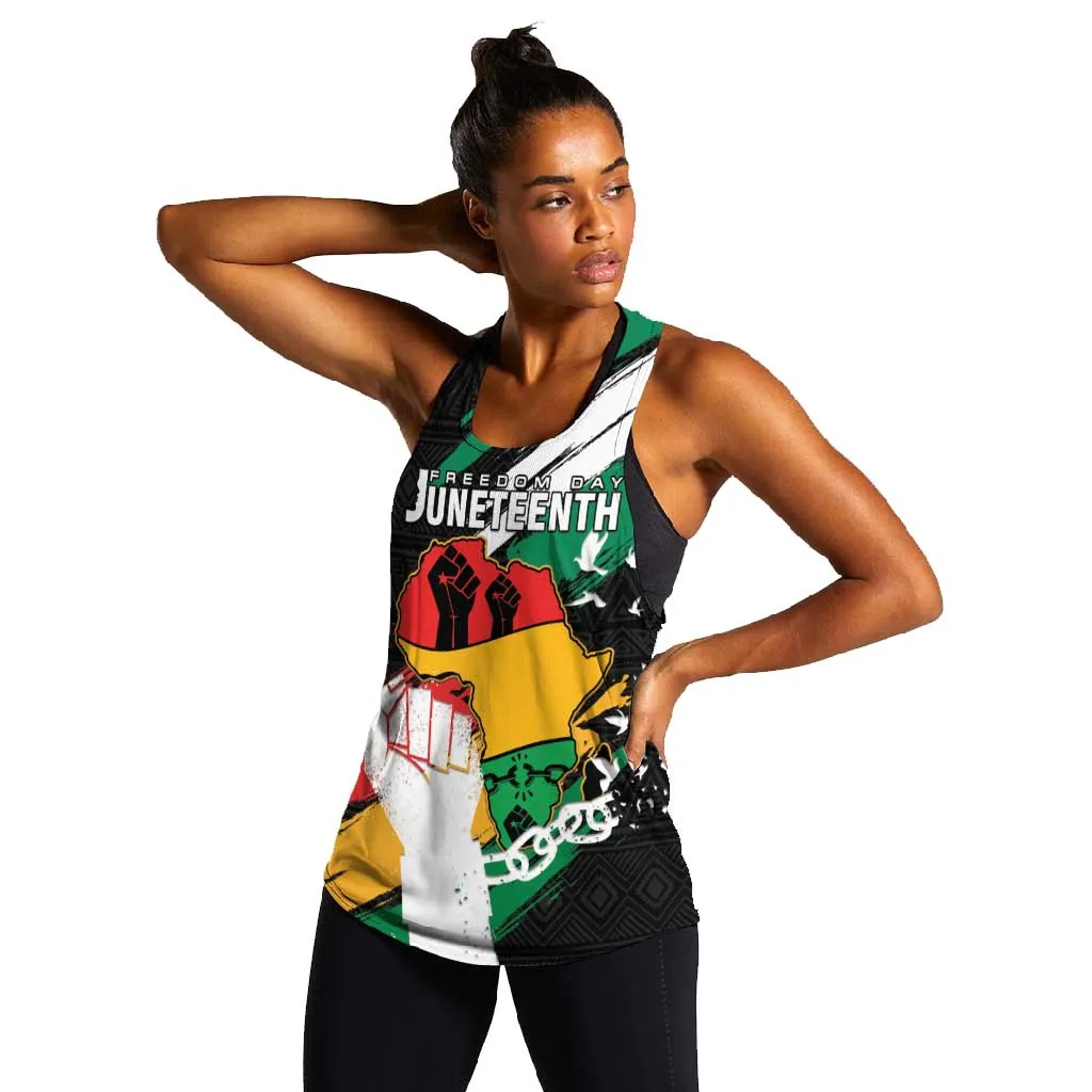 Personalised Afro Nigeria Juneteenth Women Racerback Tank Freedom Day LT15