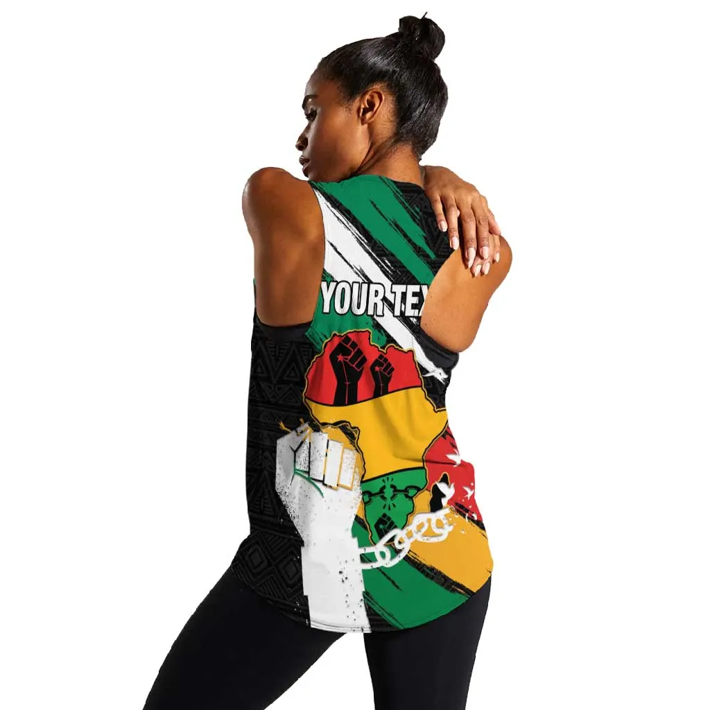 Personalised Afro Nigeria Juneteenth Women Racerback Tank Freedom Day LT15