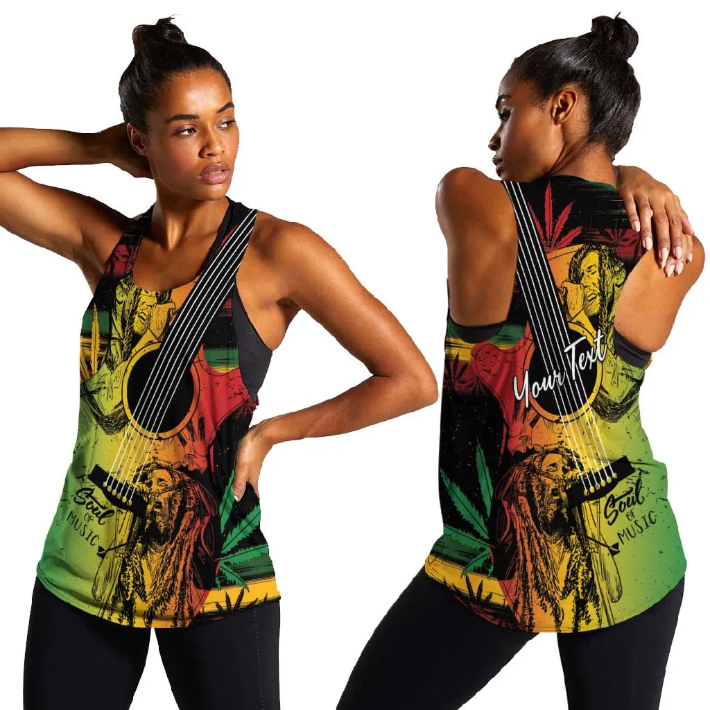 Personalised Afro Reggae Women Racerback Tank Soul of Music Sketch Style LT7