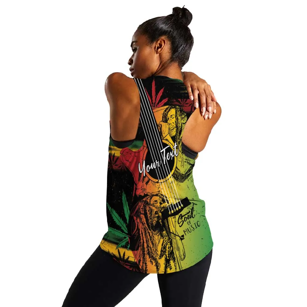 Personalised Afro Reggae Women Racerback Tank Soul of Music Sketch Style LT7