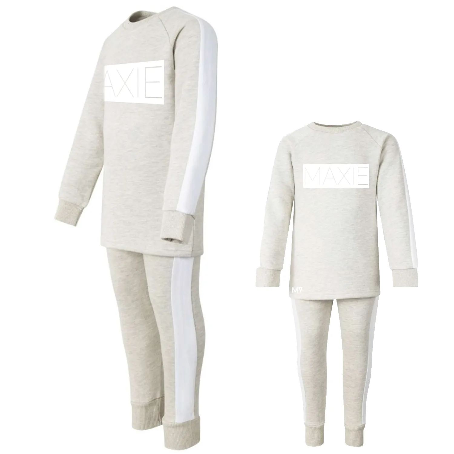 Personalised Ecru Block Striped Tracksuit