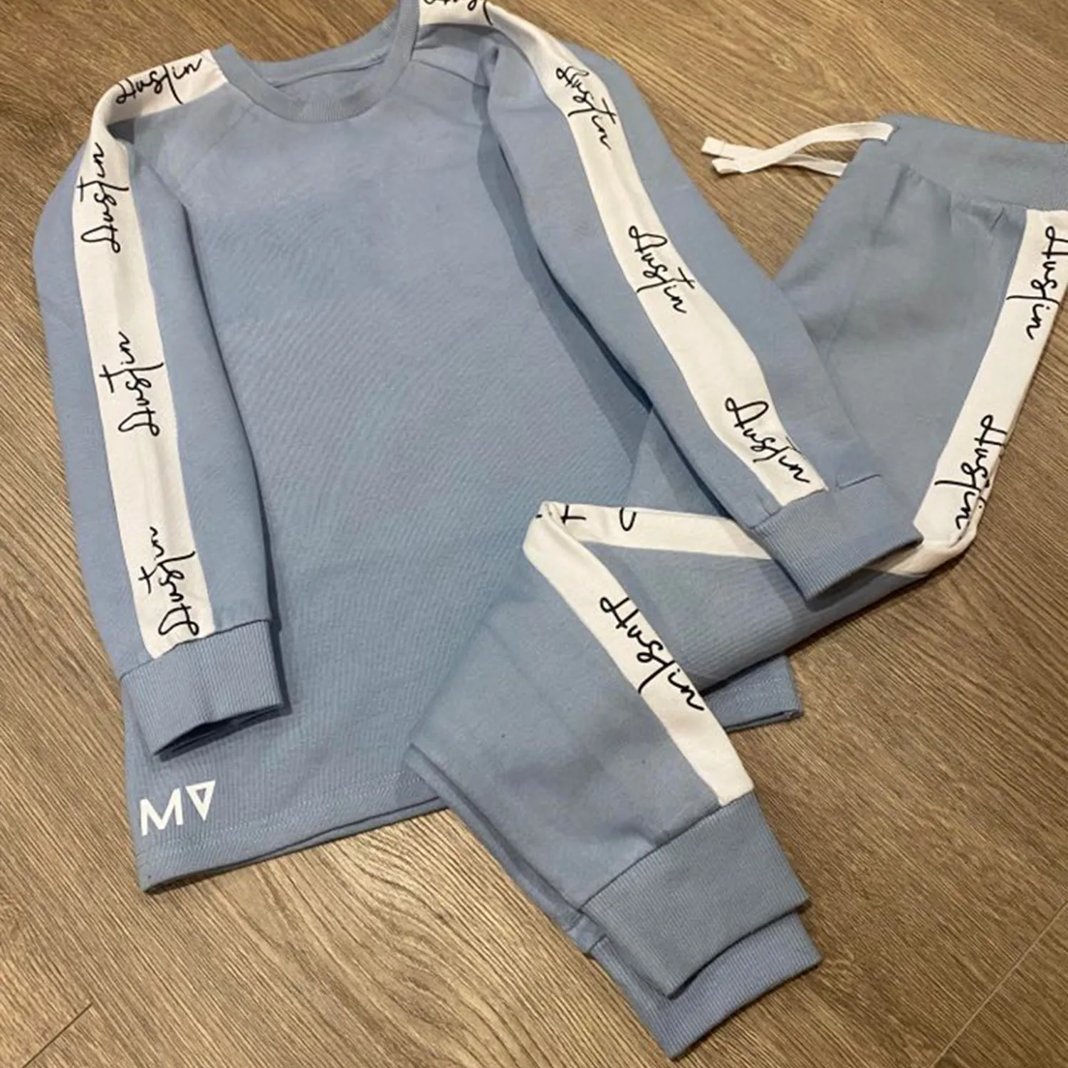 Personalised Repetitive Script Stripe Tracksuit - 5 colour options for Boys & Girls